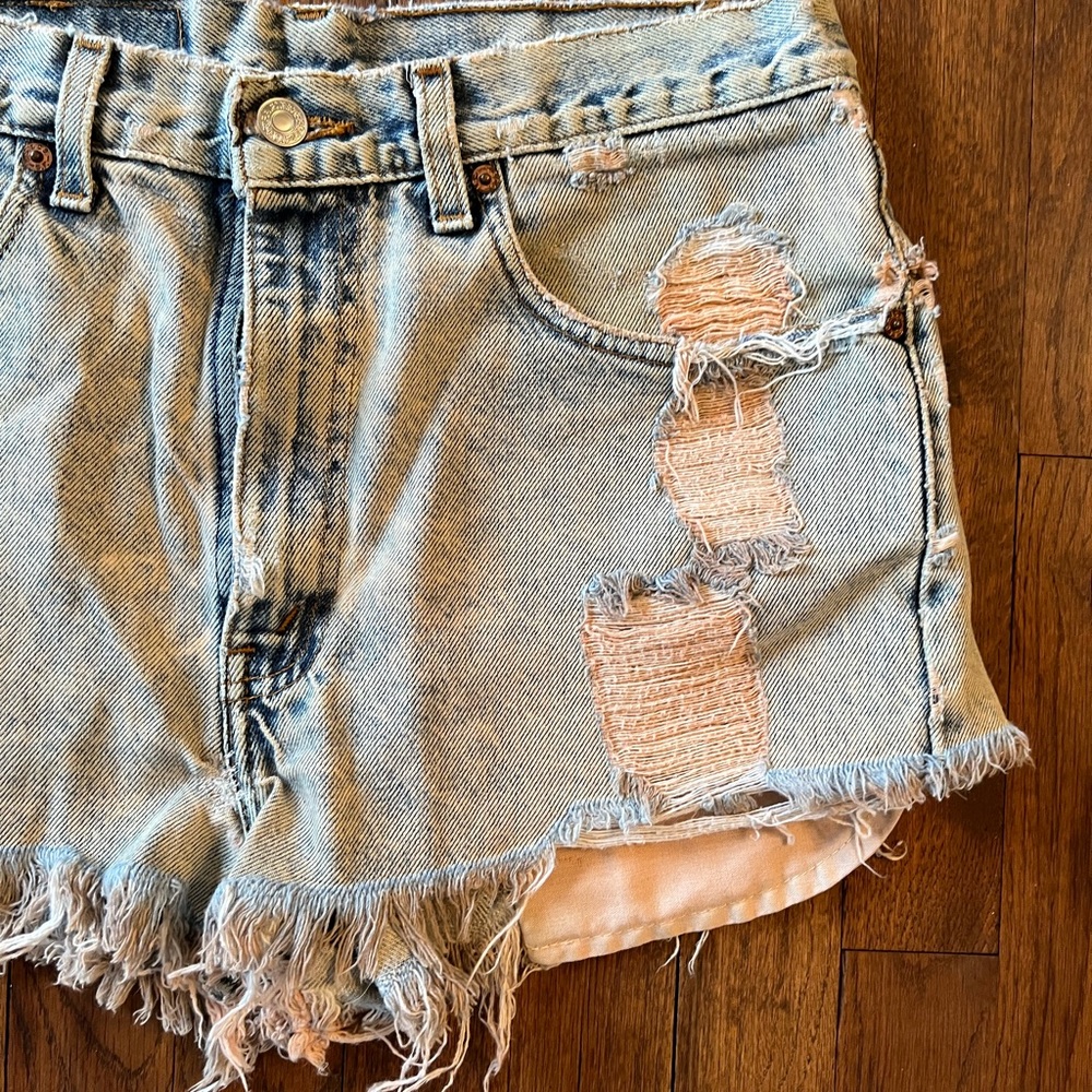 Vintage distressed Levi cut offs